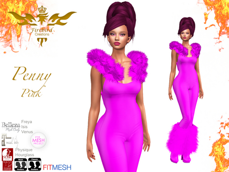 Second Life Marketplace - Firebird Penny Pink Outfit